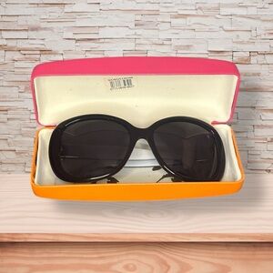 Kate Spade Judyanne Hello Sunshine Oversized Sunglasses with Pink/Orange Case